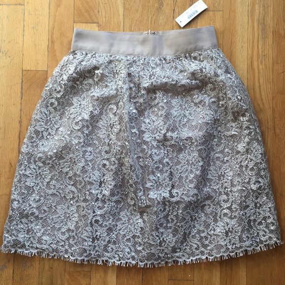 NWT Crew sparkler skirt in tinsel lace Size